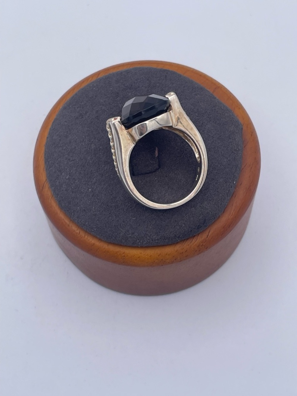 Lorenzo Jewelry Sterling Silver 925 Smoky Quartz Statement Cocktail Ring Size 8 - Picture 4 of 10